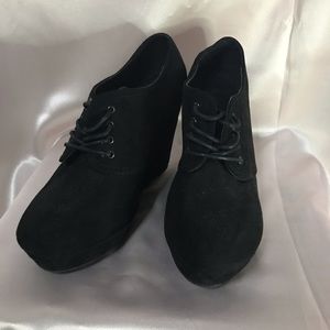 Black lace up booties